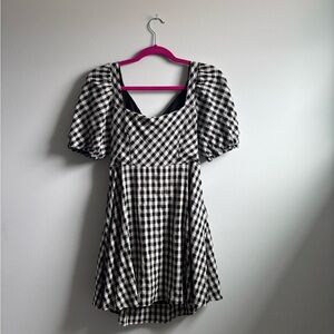 Lizard Thicket Black and White Ruffled A-line Sundress